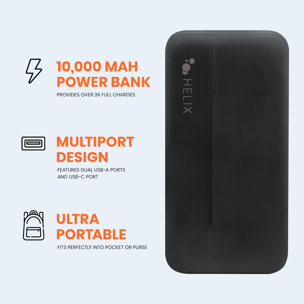 10,000 mAh Power Bank with Dual USB-A Ports