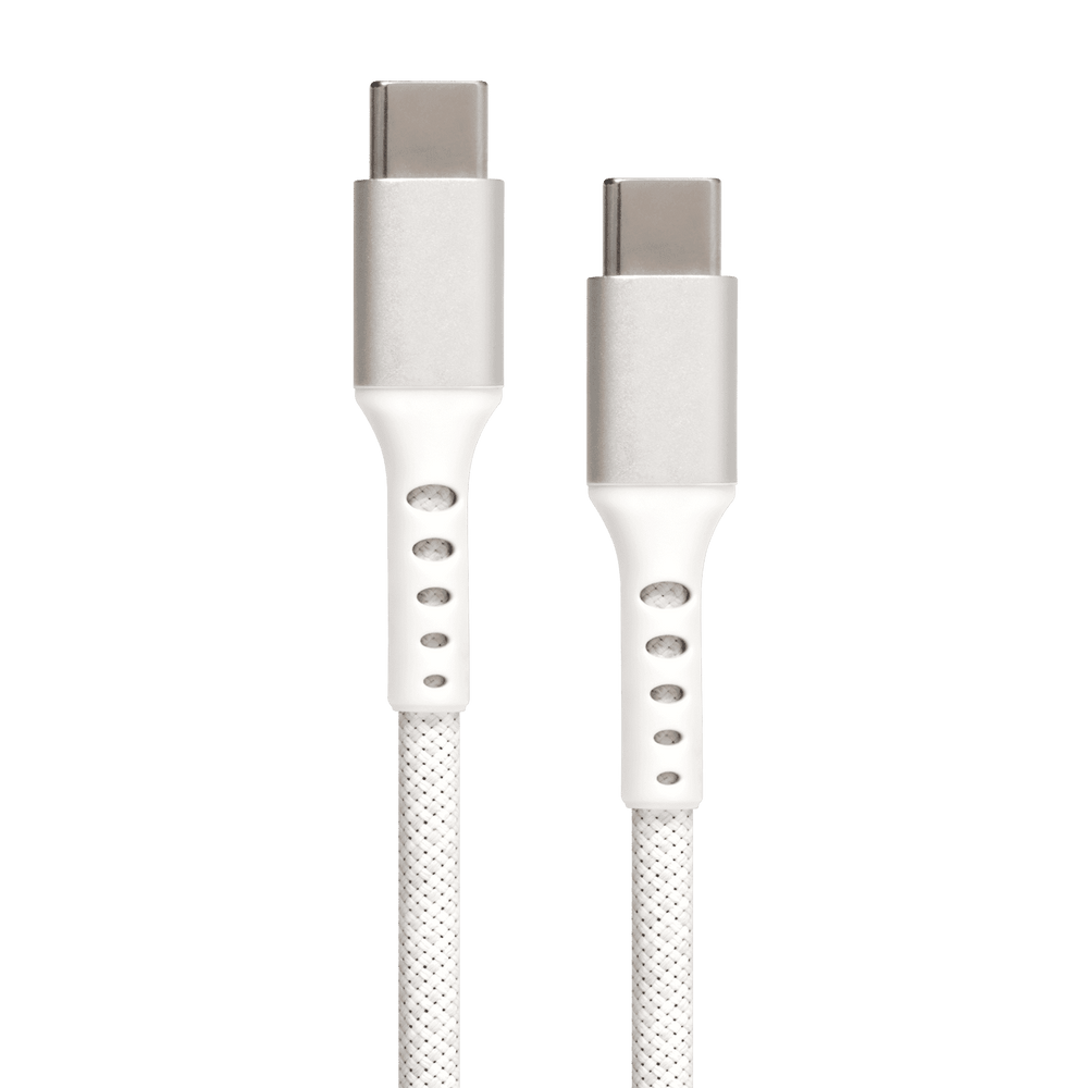 USB C to USB C Braided Cable - White - 10FT