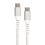 USB C to USB C Braided Cable - White - 10FT