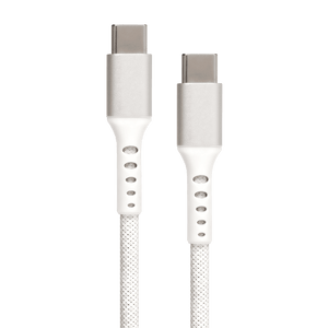 USB C to USB C Braided Cable - White - 10FT