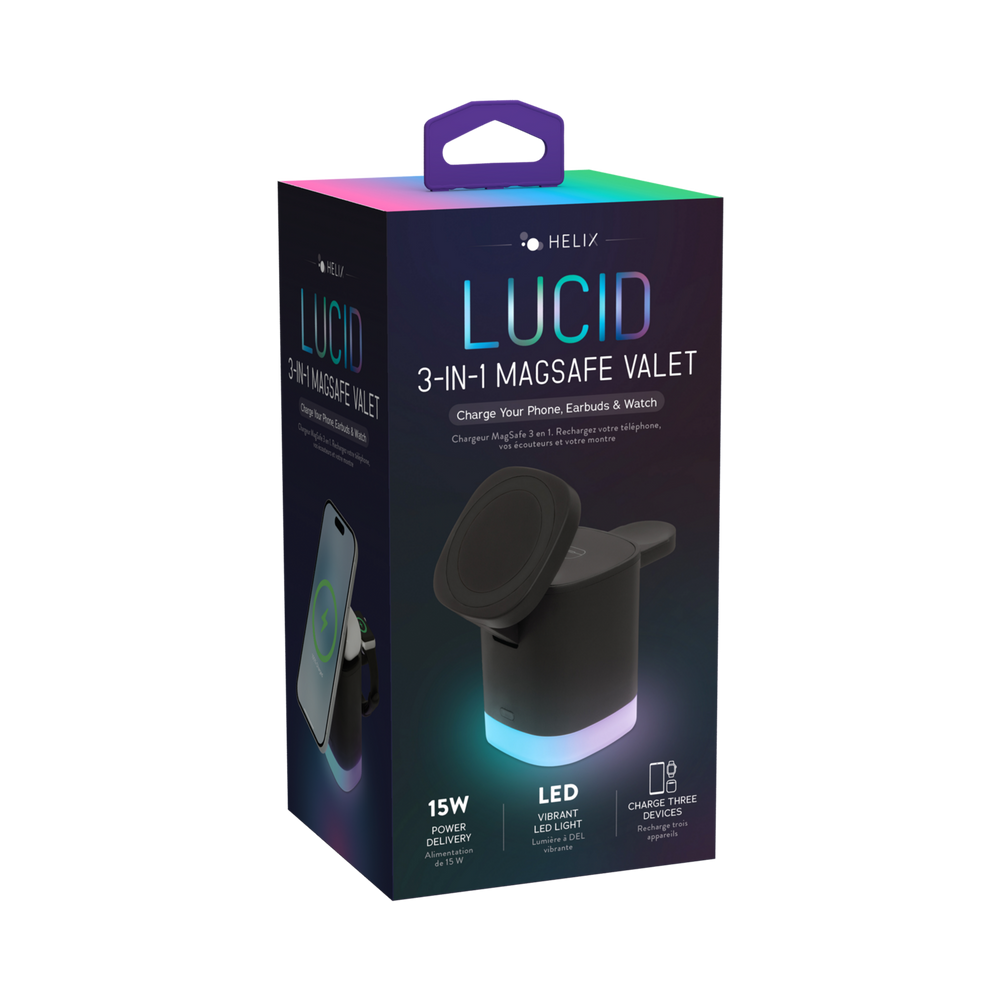 Lucid Charge LED 3-in-1 Charging Valet