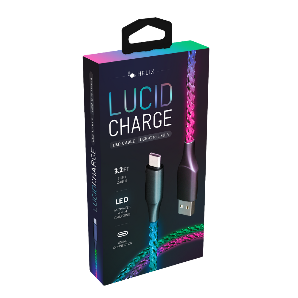Lucid Charge LED USB-A to USB- C Cable