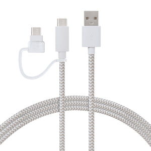 5ft USB-A to USB-C Cable with Micro USB Adapter