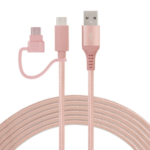 10ft USB-A to USB-C Cable with Micro USB Adapter