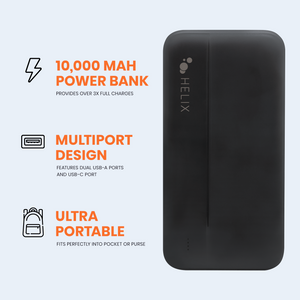 10,000 mAh Power Bank with Dual USB-A Ports
