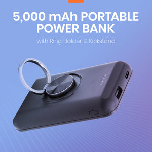 MagWireless 5,000 Power Bank with Ring Holder & Kickstand